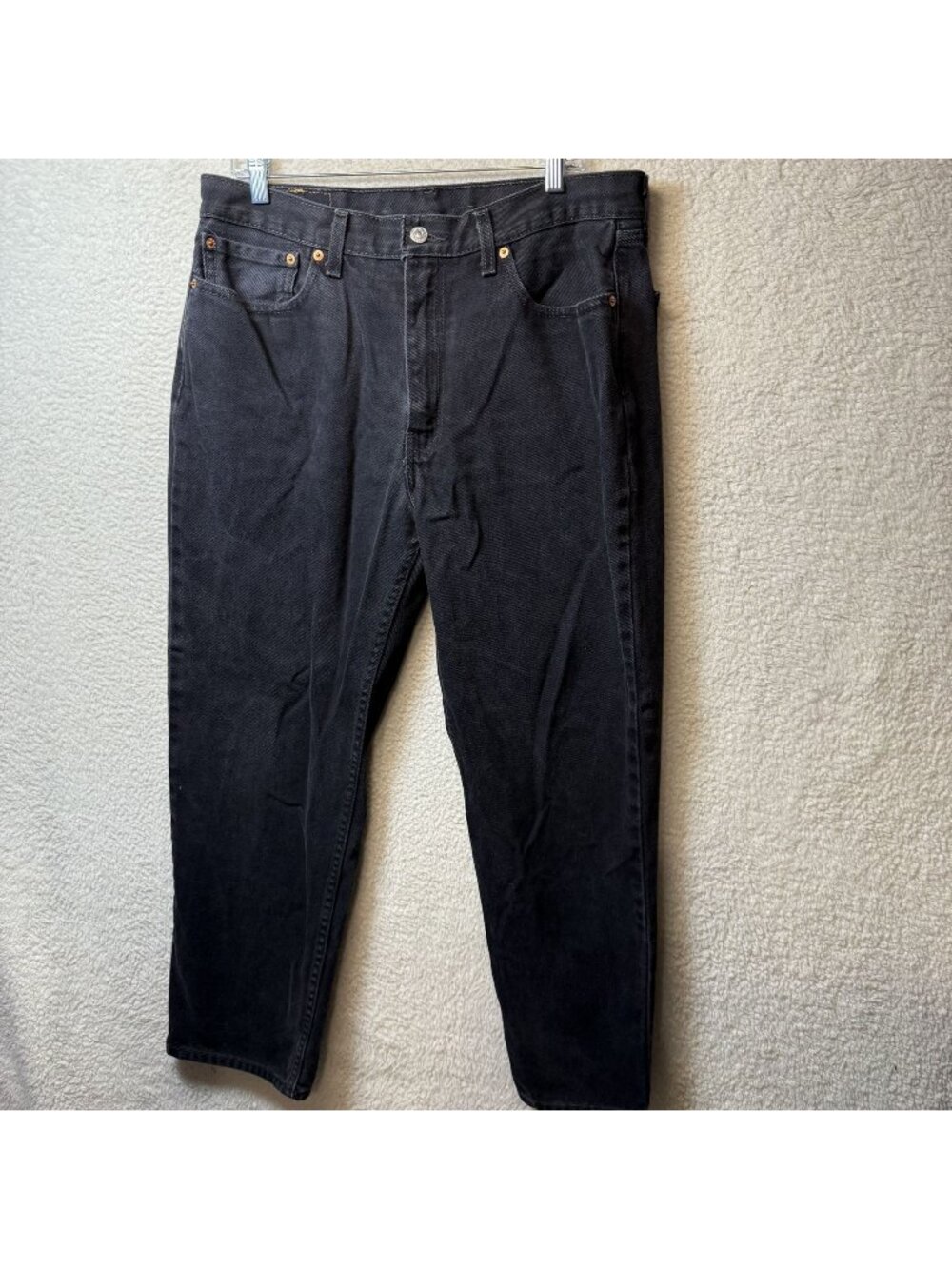 Levis 550 Relaxed Fit Black Jeans 36x30 Mens Denim Faded 100% Cotton